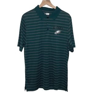 PHILADELPHIA EAGLES Polo NEW Moisture Wicking Mens Size L Large Green Gray